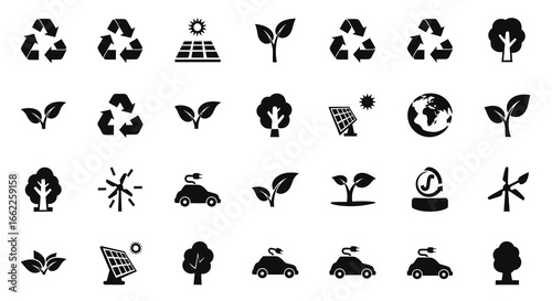 Eco-Friendly Icons Sustainability Symbols Collection