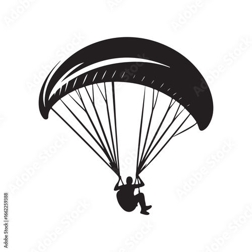 paraglider in sky vector silhouette clip art logo design illustration