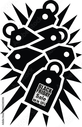 Black Friday Sale Up To 10 Percent Discount Tags promotion