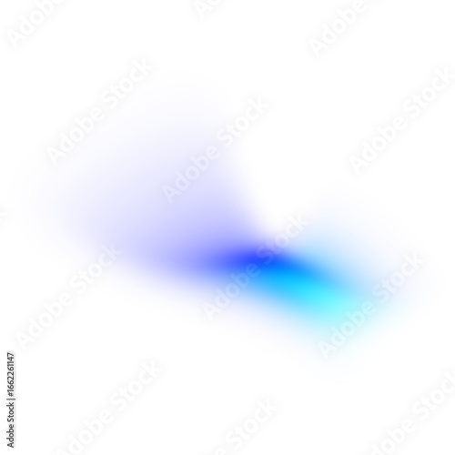 Vibrant abstract blue teal color blurry gradient shape isolated on transparent background. Png overlay effect. Trendy texture for brochure banner header poster cover wallpaper backdrop design	