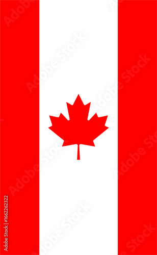 Vertical Canada Flag Vector.