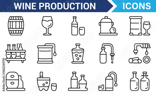 Wine Production Symbols for Digital and Print Design