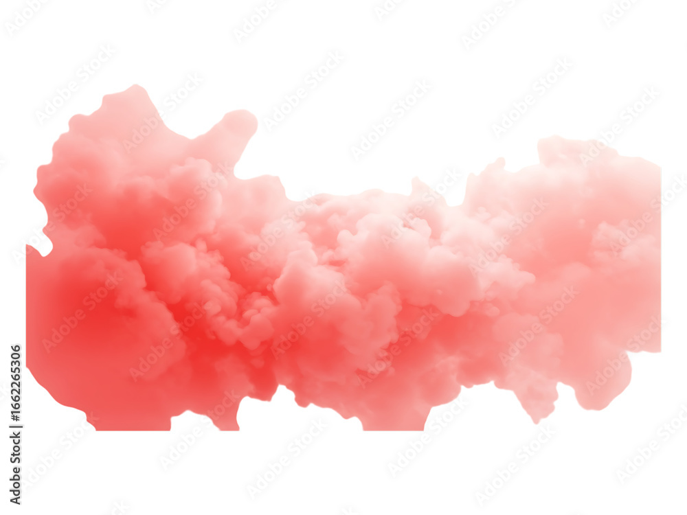 Fototapeta premium Red smoke isolated on transparent background