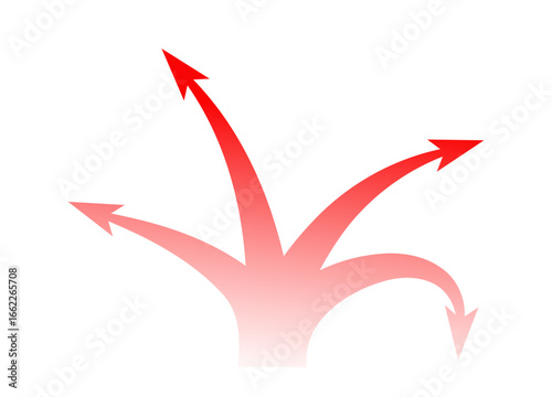 Red arrows in various shapes show movement, attack paths, and strategic directions.