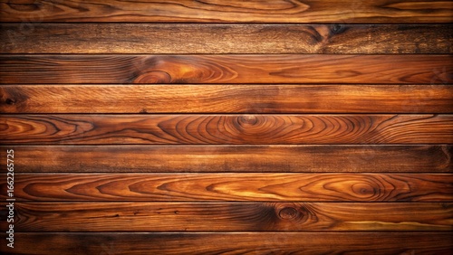 Closeup of a dark brown wooden plank texture with natural grain patterns