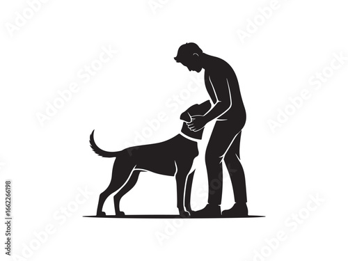 Silhouette of Man Walking Dog with Best Friends Forever Text