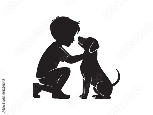 Silhouette of Man Walking Dog with Best Friends Forever Text