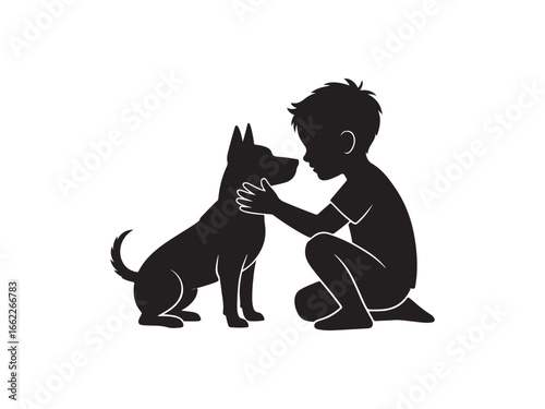 Silhouette of Man Walking Dog with Best Friends Forever Text