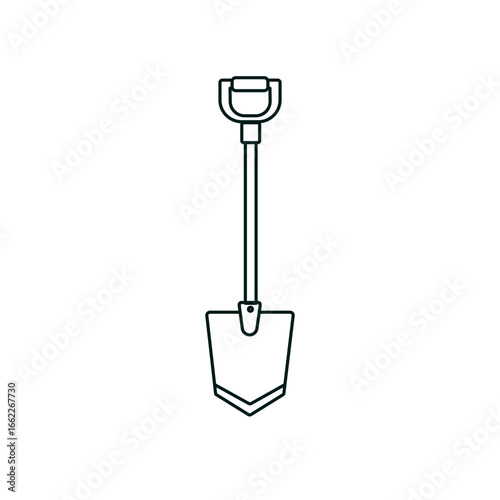 Line Art Icon of a Shovel