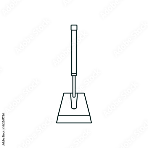 Line Art Icon of a Hoe