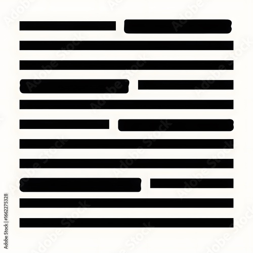 Redacted black bars graphic illustration