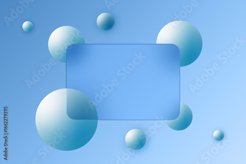 Design with round shapes and transparent blue glass. Eps 10