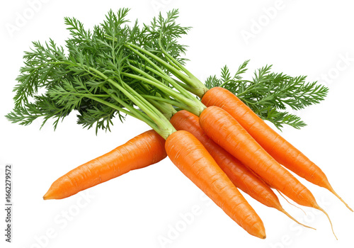 Harvesting fresh carrots in a garden setting vibrant colors organic farming. Cut out PNG