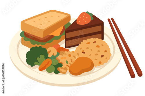 A close-up vector illustration on a white background depicts isolated stinky tofu with sauce, a Chinese fermented tofu dish known for its potent smell