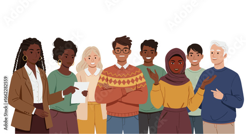 Diverse Group of People Communicating Together Joyfully Isolated on Transparent Background