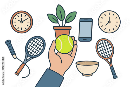 Illustration of a vlogger recording a broadcast at home, featuring bloggers creating videos on cooking, music, and sports set against a dark background