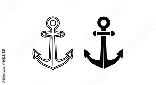 Anchor Icon in Black and White