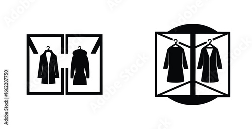 Elegant fur and faux fur coats displayed on mannequin doll illustration vector art design
