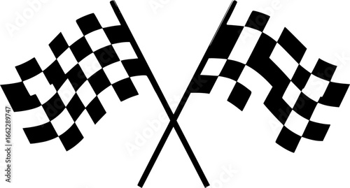 set of two crossed checkered Flag NASCAR Racing
