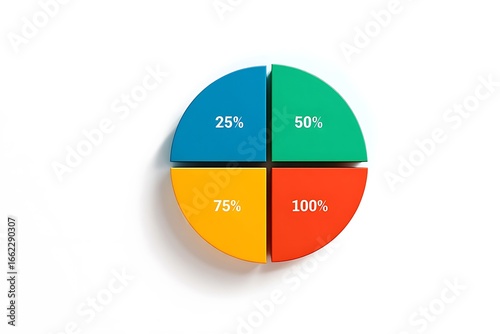 Free Download Colorful 3D Pie Chart Showing Percentage Data: 25%, 50%, 75%, 100%  Business Infographic - GFXLoad