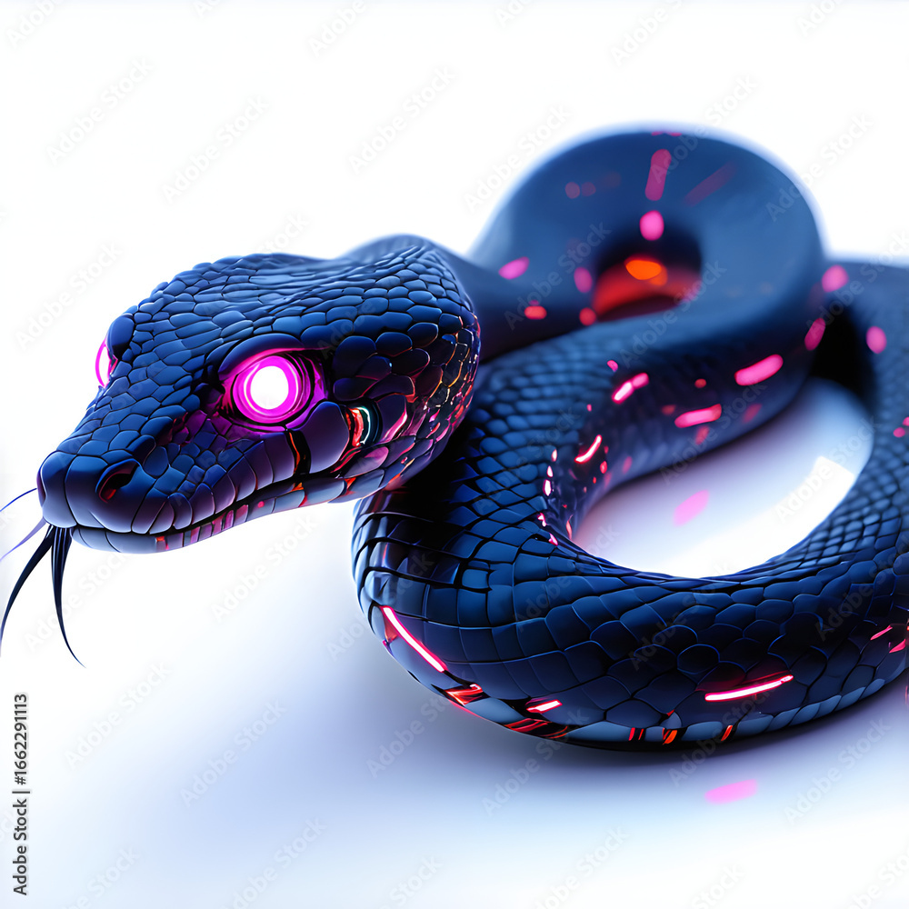 Obraz premium Intricate and Mystical Glowing Snake