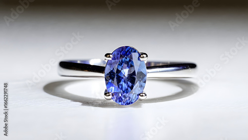 Bright Blue Oval Gemstone Ring