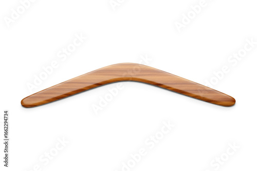 Fototapeta Naklejka Na Ścianę i Meble -  3d Rendering of Wooden Boomerang Isolated on White Background