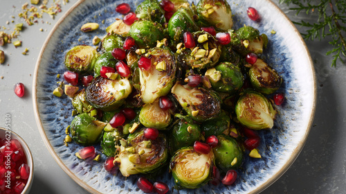 Food Photography, Brussel sprouts, pomegranate, cuisine, cook, plating, dishes, recipes, fall, inspired