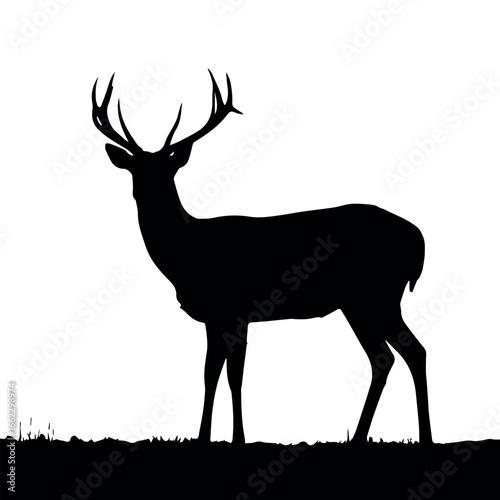 Vector deer silhouette vector art for hunting and wildlife designs with buck stag reindeer and antler images use 100 char