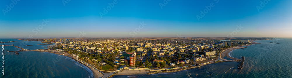 Naklejka premium Aerial view of the city of Mangalia - Romania.