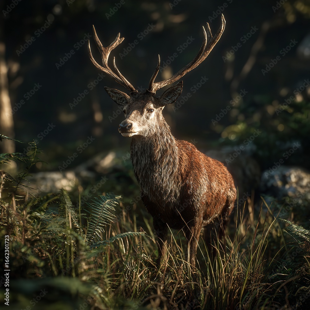 Naklejka premium Abstract Green and Brown Forest Bokeh Background with Beautiful Light and Soft Hues
