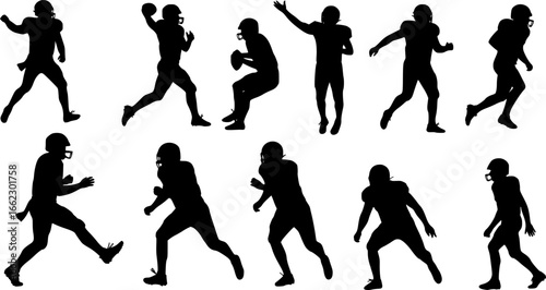 Wallpaper Mural various set Vector silhouette of american football players for graphic resources
 Torontodigital.ca
