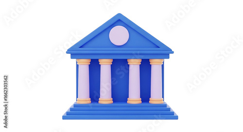 Illustrated government building with columns and steps in a simplistic, geometric style rendering.