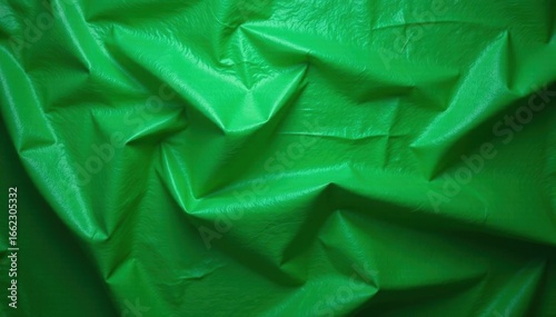 Wrinkled green recycled tarp, textured backdrop, grungy, backdrop, canvas