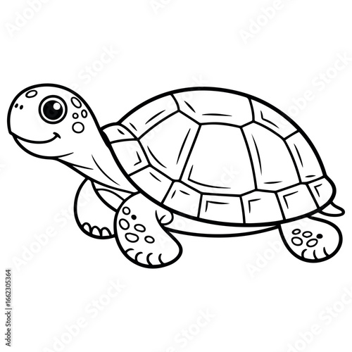 Vector turtle outline drawing vector illustration for kids coloring book page and educational content use is here