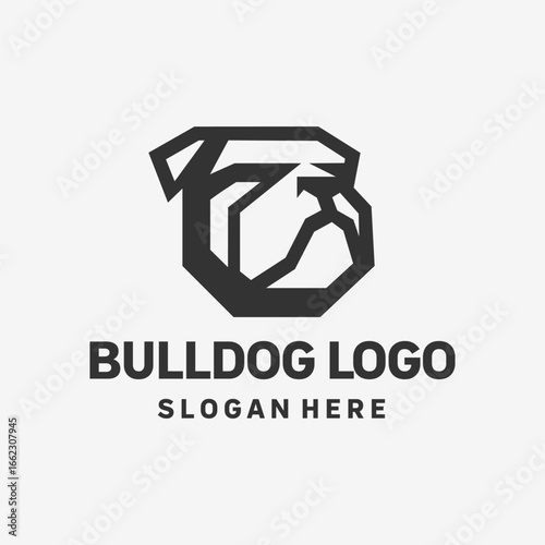 Abstract Bulldog Black White Logo