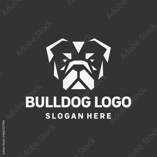 Modern Bulldog Silhouette Logo Design