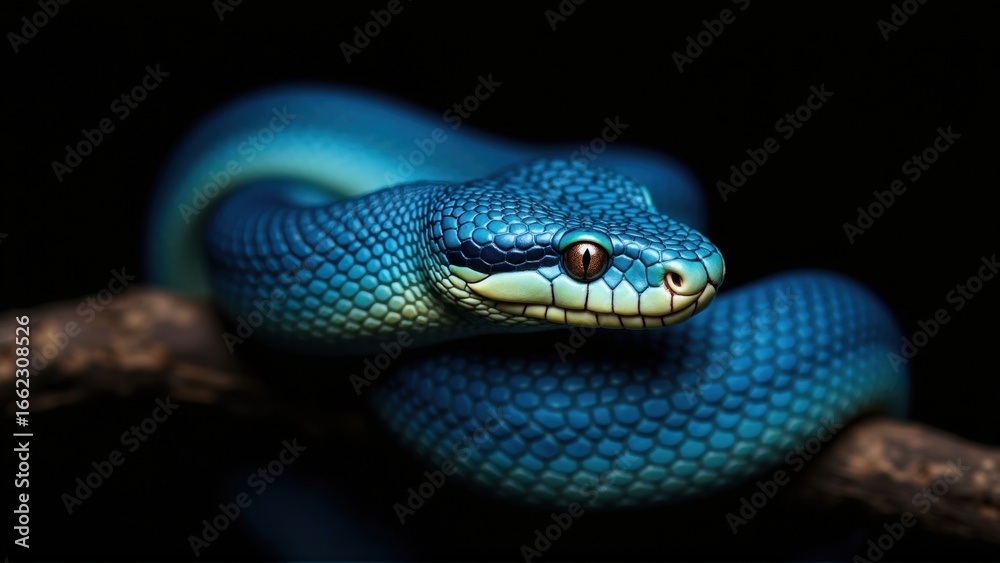 Fototapeta premium Vibrant Blue Snake