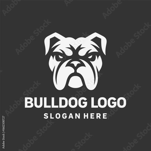 Creative Bulldog Outline Logo Design