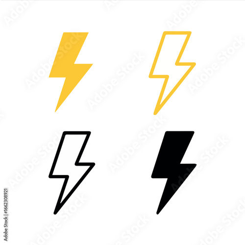 Vector lightning bolt icon vector illustration energy thunderbolt power electric sign symbol flash danger 100 char