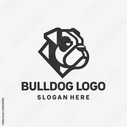 Aggressive Bulldog Fighter Logo Design