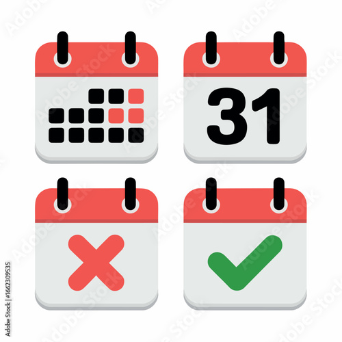 Vector calendar date schedule appointment event icon vector graphic design template for websites and applications use