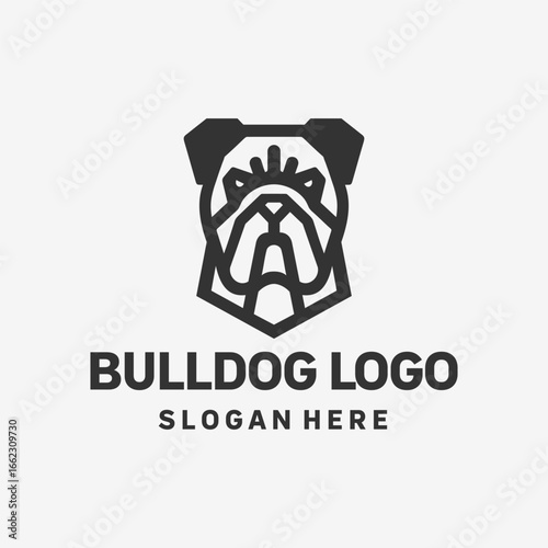 Artistic Bulldog Sketch Logo Design