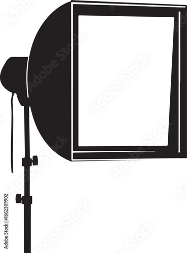 Softbox Silhouette Photography Lighting Equipment Vector on Transparent Background