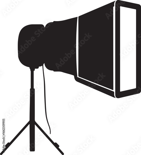 Softbox Silhouette Photography Lighting Equipment Vector on Transparent Background