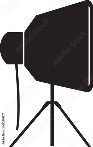 Softbox Silhouette Photography Lighting Equipment Vector on Transparent Background