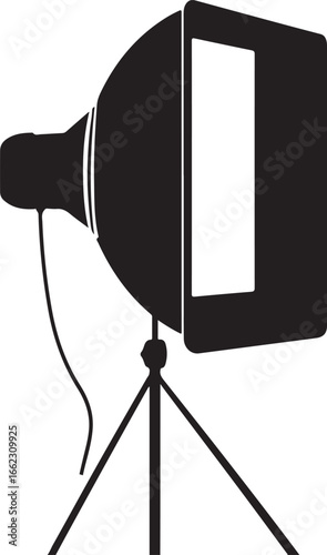 Softbox Silhouette Photography Lighting Equipment Vector on Transparent Background