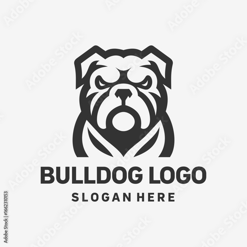 Majestic Bulldog Silhouette Logo Design