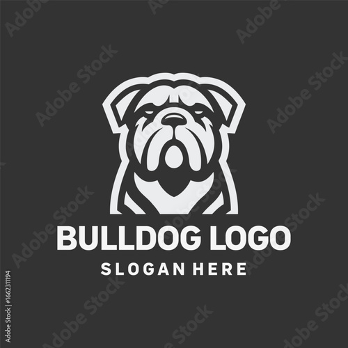 Bold Bulldog Silhouette Logo Design