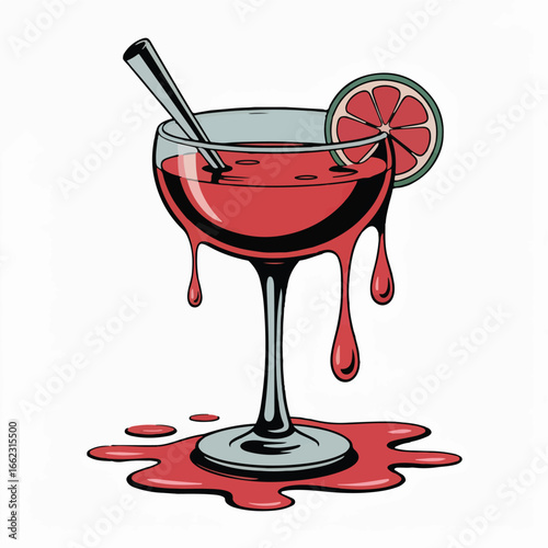 Elegant cocktail with a slice of citrus, perfect for summer gatherings, designed for stylish branding and beverage advertising